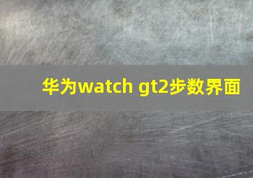 华为watch gt2步数界面